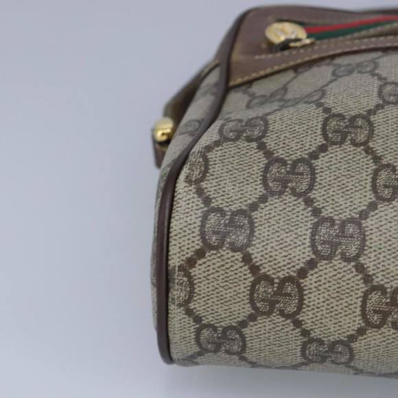 GUCCI GG Supreme Web Sherry Line Shoulder Bag PVC Beige Red 001 115 Auth 97895 - Picture 14 of 16